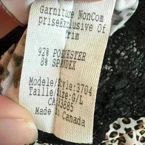 Vintage Jessica Womens  Leopard Print Babydoll Lace Cami Lingerie Top Large - Picture 9 of 11